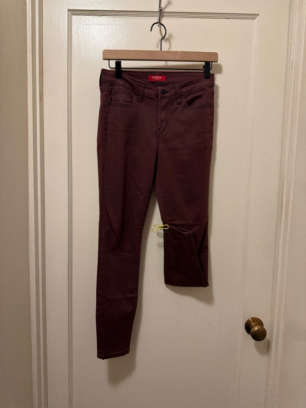 GUESS Women's Wine Colored Skinny Jeans